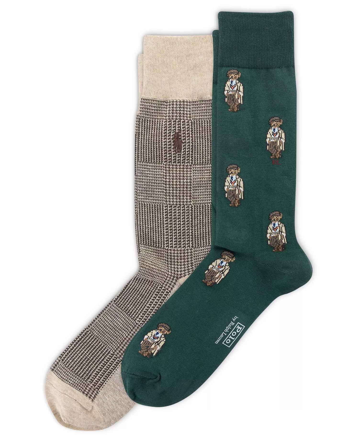 Men's 2-Pack Mini Hoc Bear Socks - Green - 7-12
