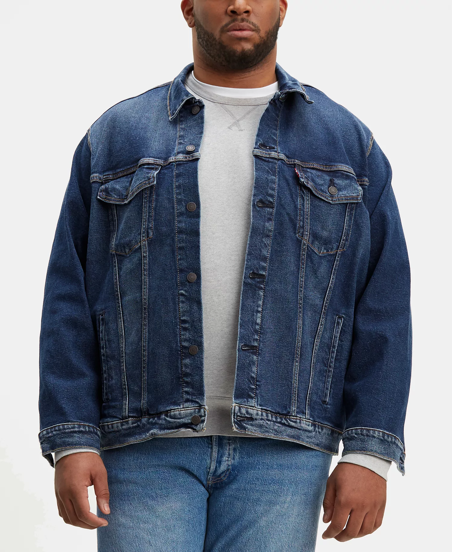 Men's Big & Tall Stretch Denim Trucker Jacket - Colusa - 2XLT