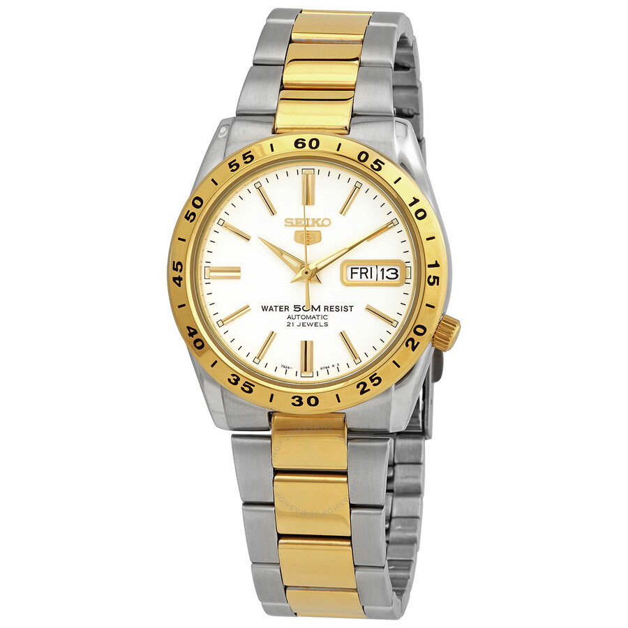 Seiko Automatic White Dial Two-tone Ladies Watch