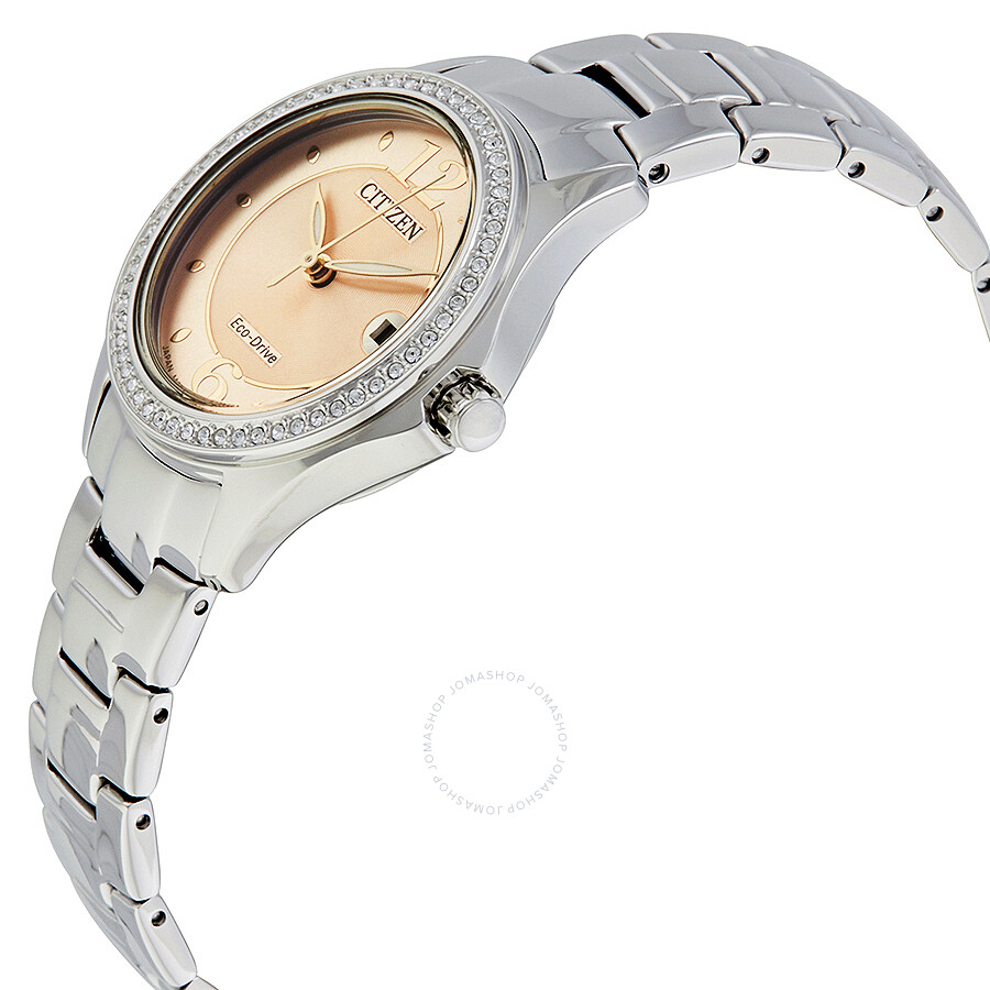 Citizen Silhouette Crystal Eco-Drive Pink Dial Diamond Ladies Watch