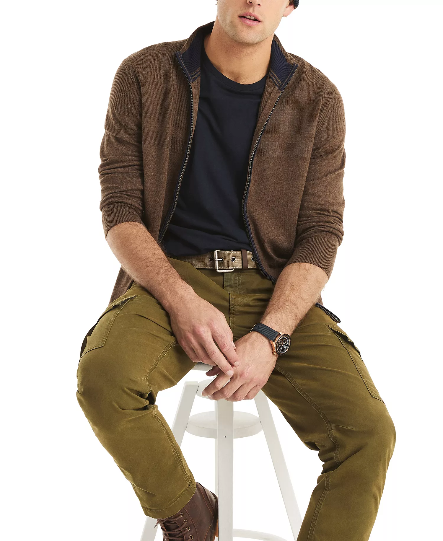 Men's Performance Mock Neck Sweater - Carafe Heather - 2XL