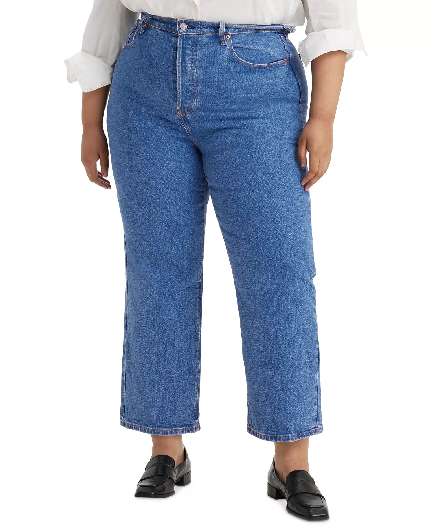 Plus Size Ribcage Straight-Leg Ankle Jeans - Jazz Pop - 14W
