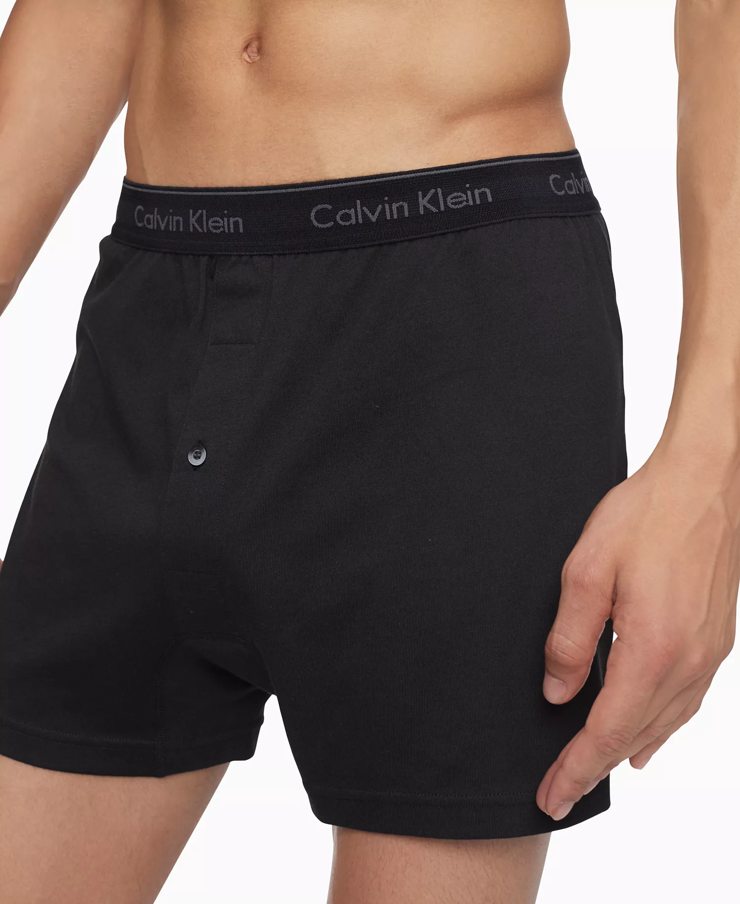 Men's 3-Pack Cotton Classics Knit Boxers Underwear - Black - L