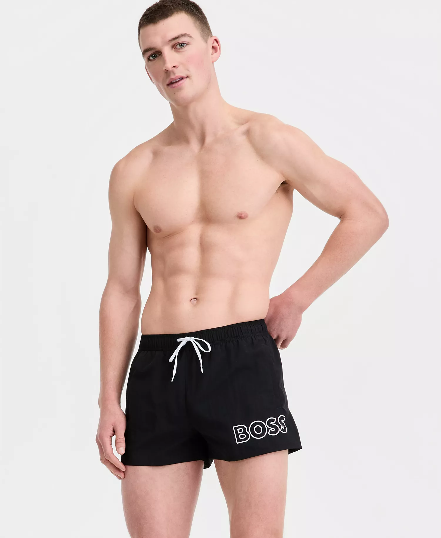 BOSS by Men's Goldeye 3" Swim Trunks - Black - 2XL