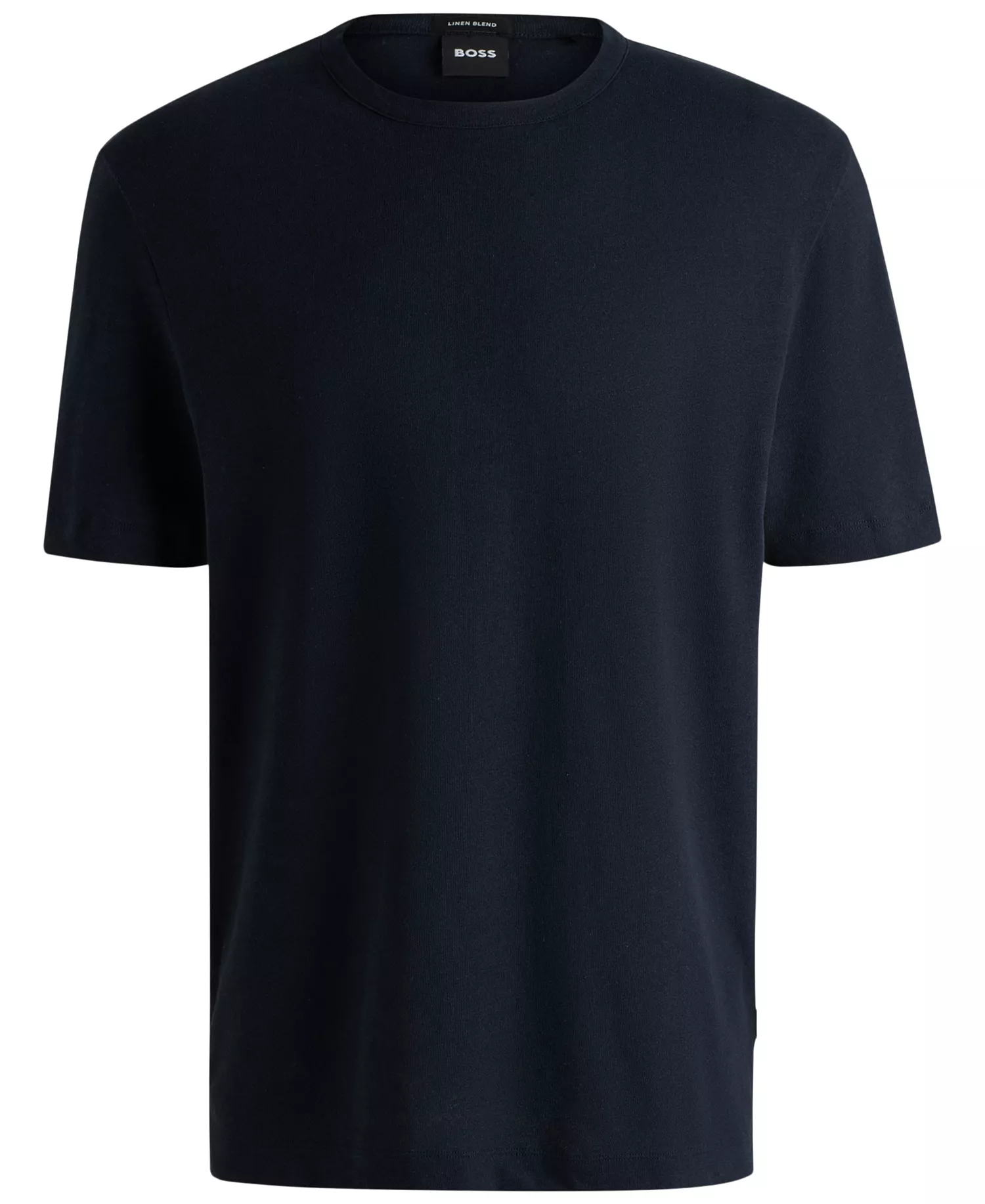 Men's Cotton Linen Regular-Fit T-Shirt - Dark Blue - S
