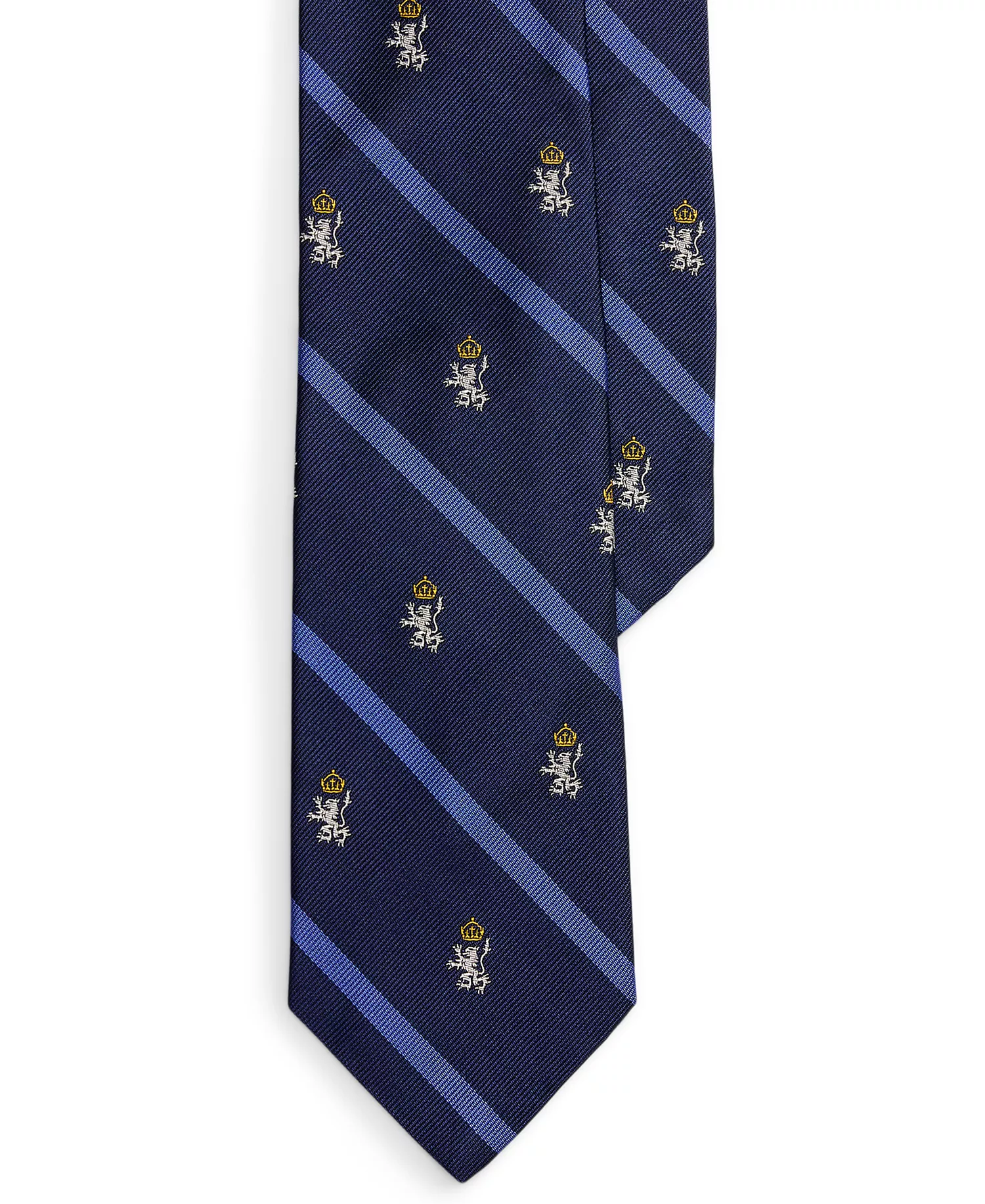 Men's Striped Silk Repp Club Tie - Navy - No Size