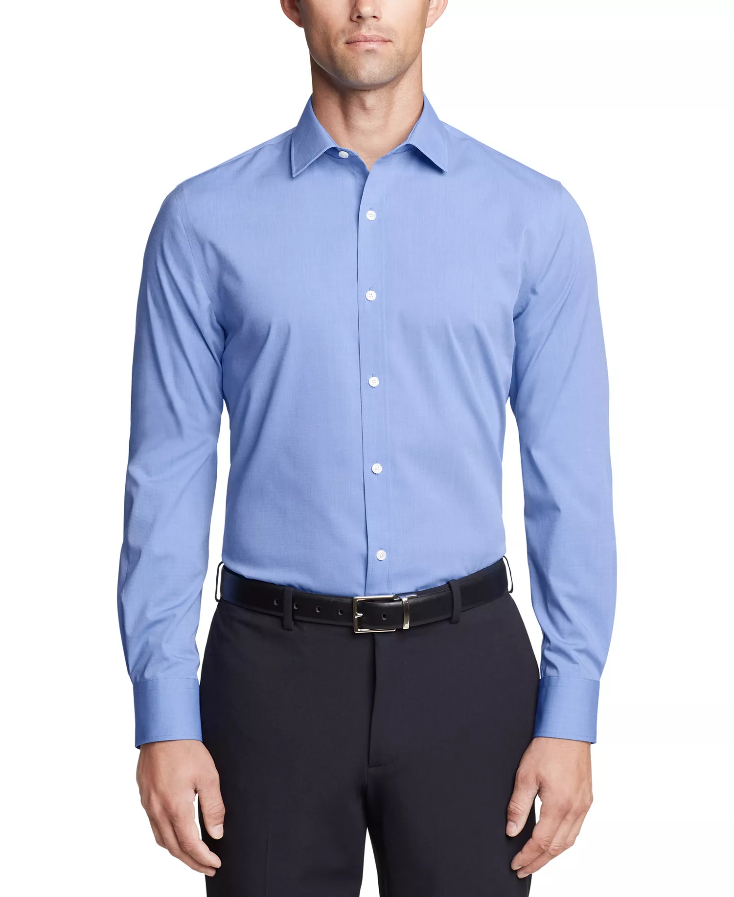 Men's TH Flex Essentials Wrinkle Free Stretch Dress Shirt, Regular & Slim Fit - French Blue - 14.5 32/33