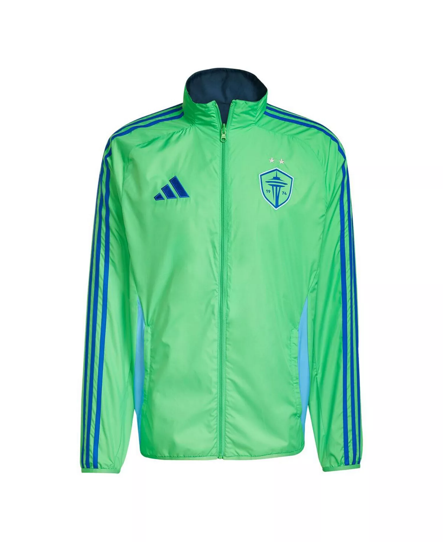 Men's Rave Green/Blue Seattle Sounders FC 2025 Anthem Reversible Full-Zip Jacket - Green, Blue - 2XL