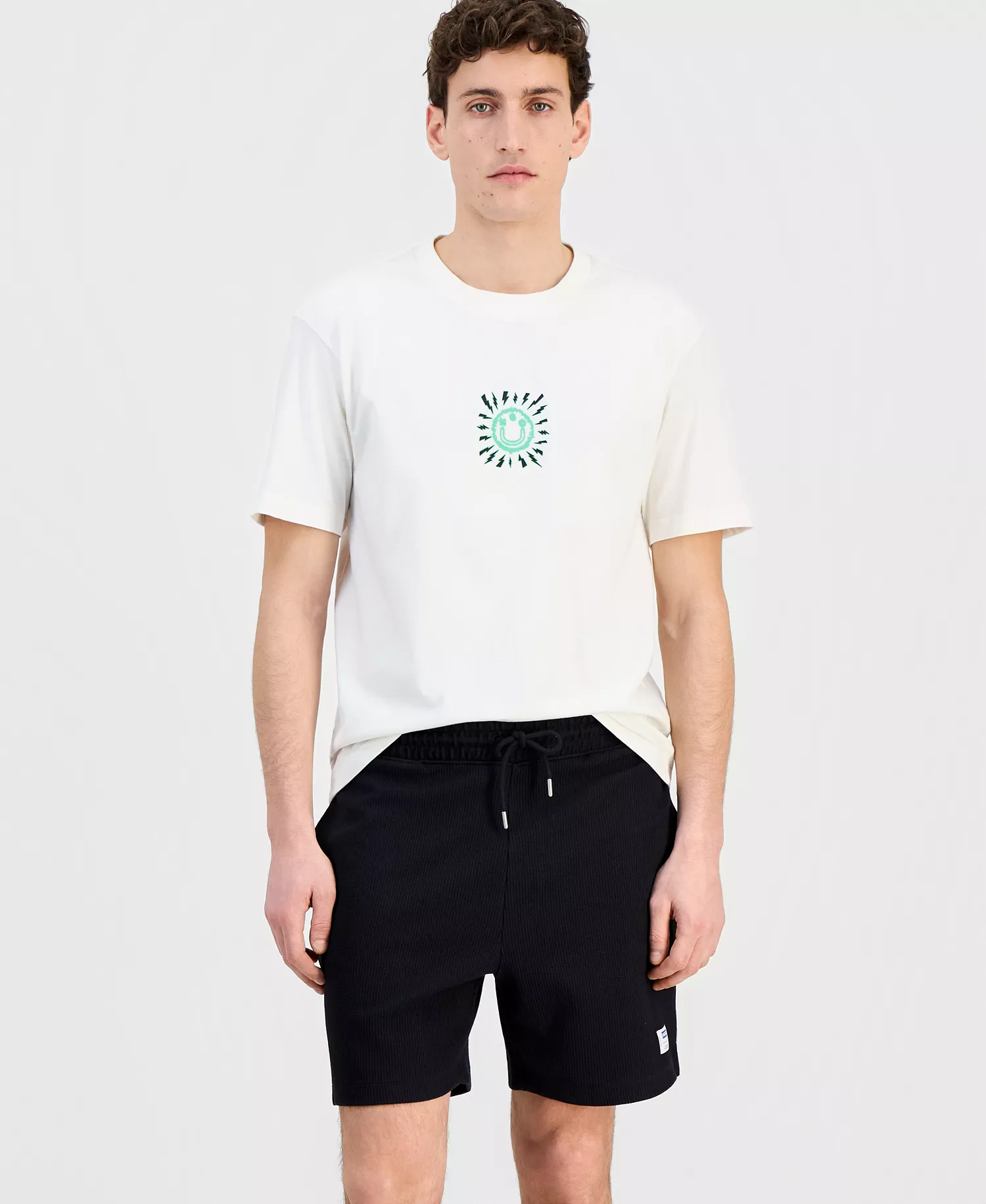 Men's Waffle Jersey 7.9" Drawstring Shorts - black - 2XL