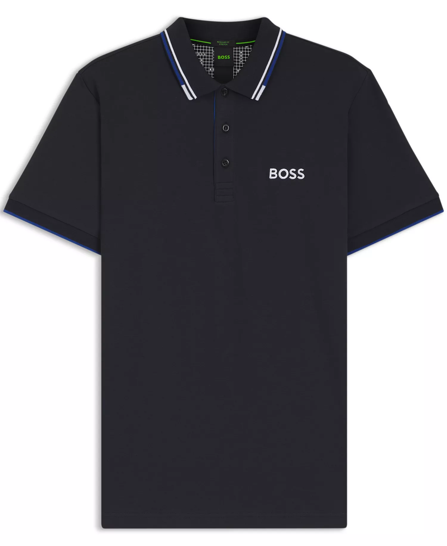 Men's Cotton-Blend Polo Shirt - Dark Blue - L