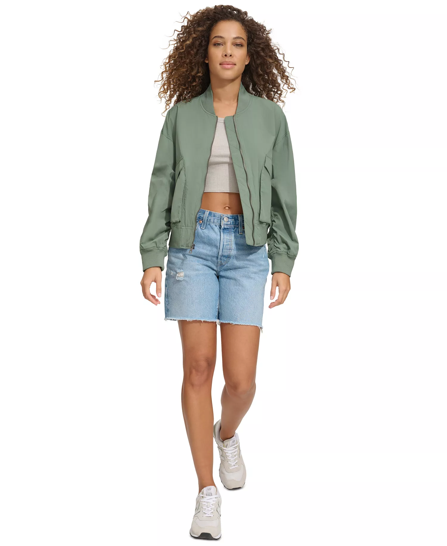 Women's Lightweight Techy Bomber Jacket - Dk Forest - L