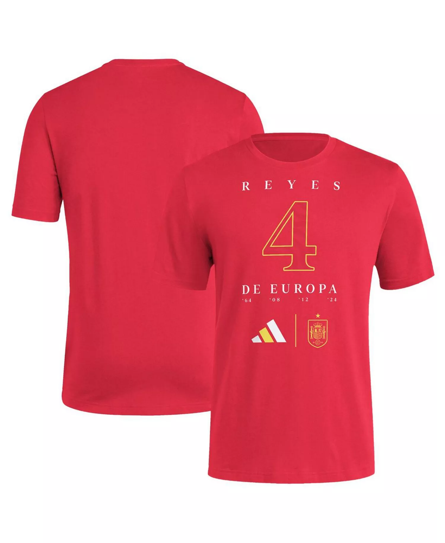 Men's Red Spain National Team 2024 European Champions T-Shirt - Red - XL