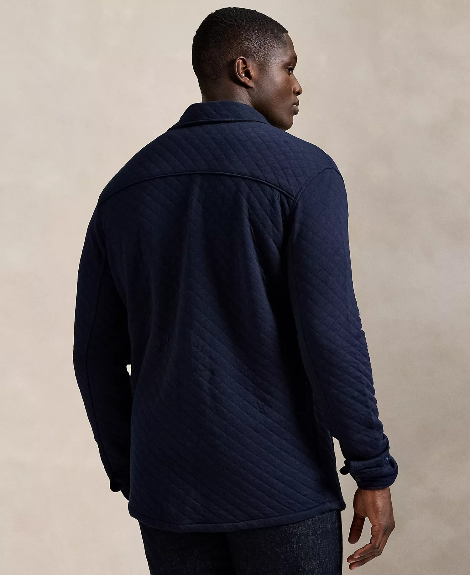 Men's Big & Tall Quilted Shirt Jacket - Aviator Navy - 2XB