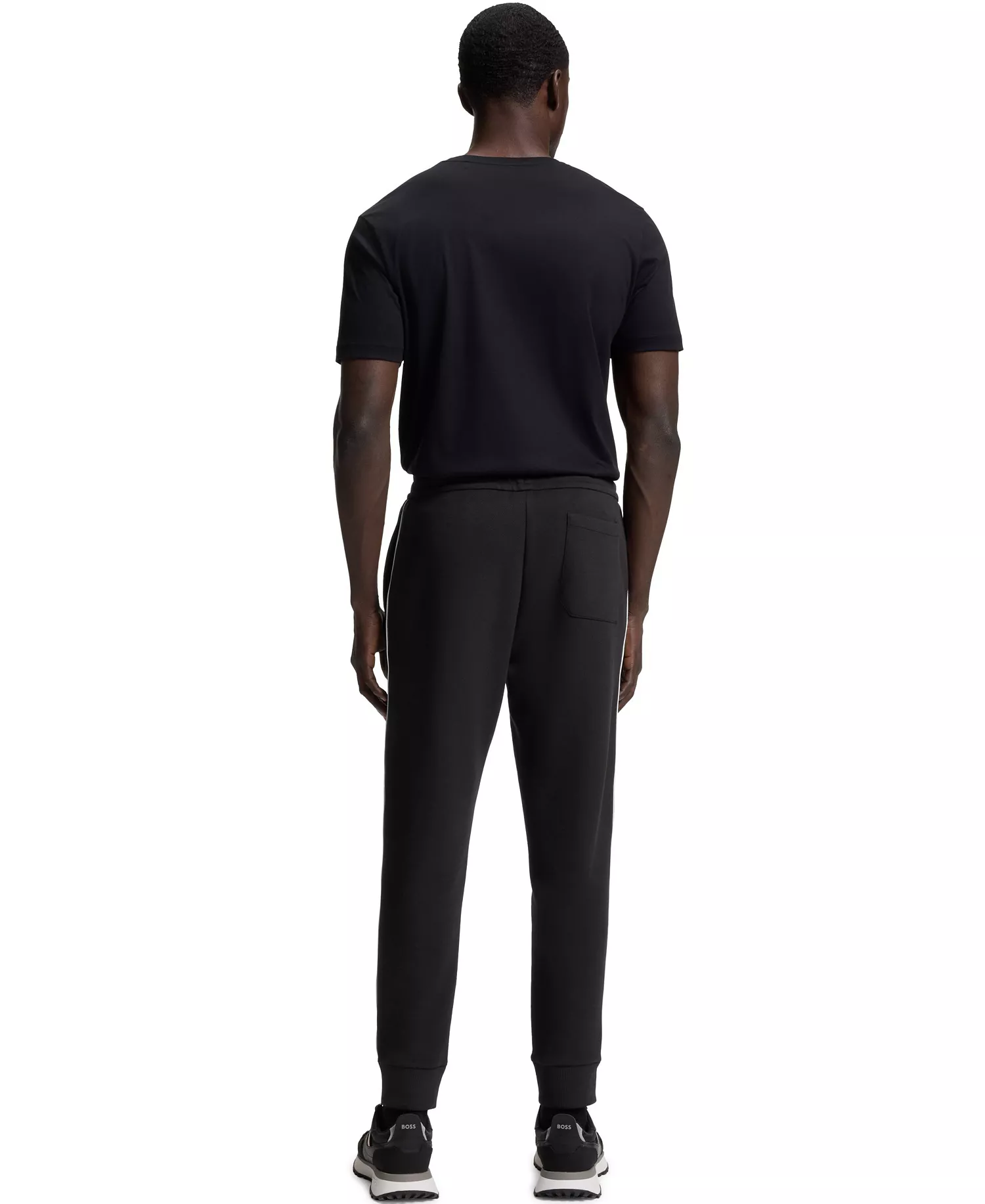 Men's Cotton-Blend Tracksuit Pants - Black - 2XL