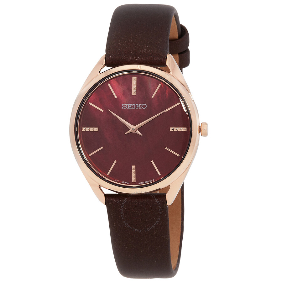 Seiko Essentials Quartz Bordeaux Dial Ladies Watch