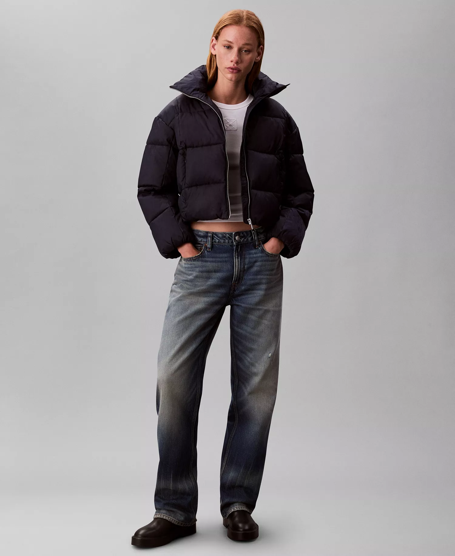 Women's Monogram Puffer Long-Sleeve Jacket - Monogram Blue - L